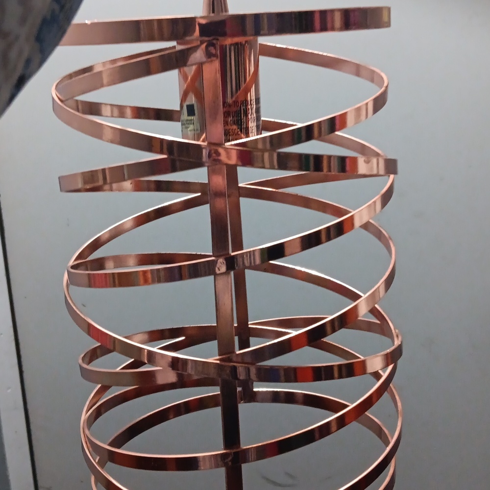 Copper Spiral Cage Pendant Lamp | Modern Metallic Accent - Picture 6 of 9